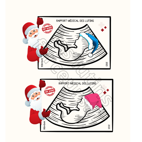 Échographie bébé lutin elfe Noël fichier gratuit à télécharger