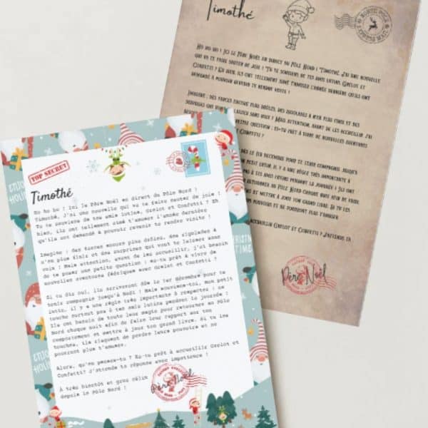 Kit Lettre annonce arrivée ou retour des lutins