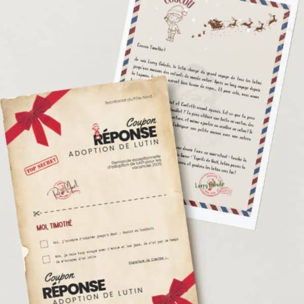Kit Lettre annonce arrivée ou retour des lutins